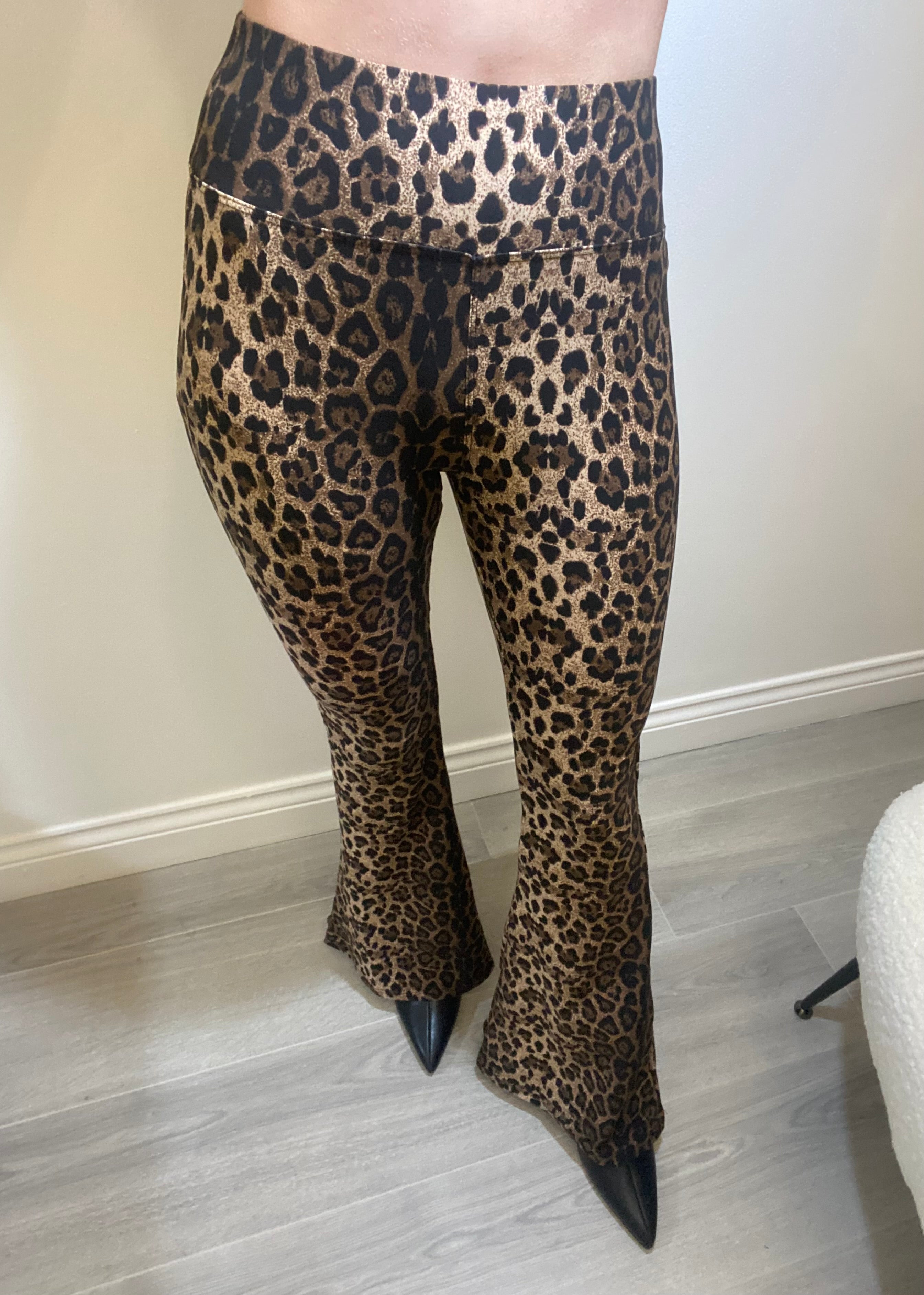 Leopard Print Flared Leggings
