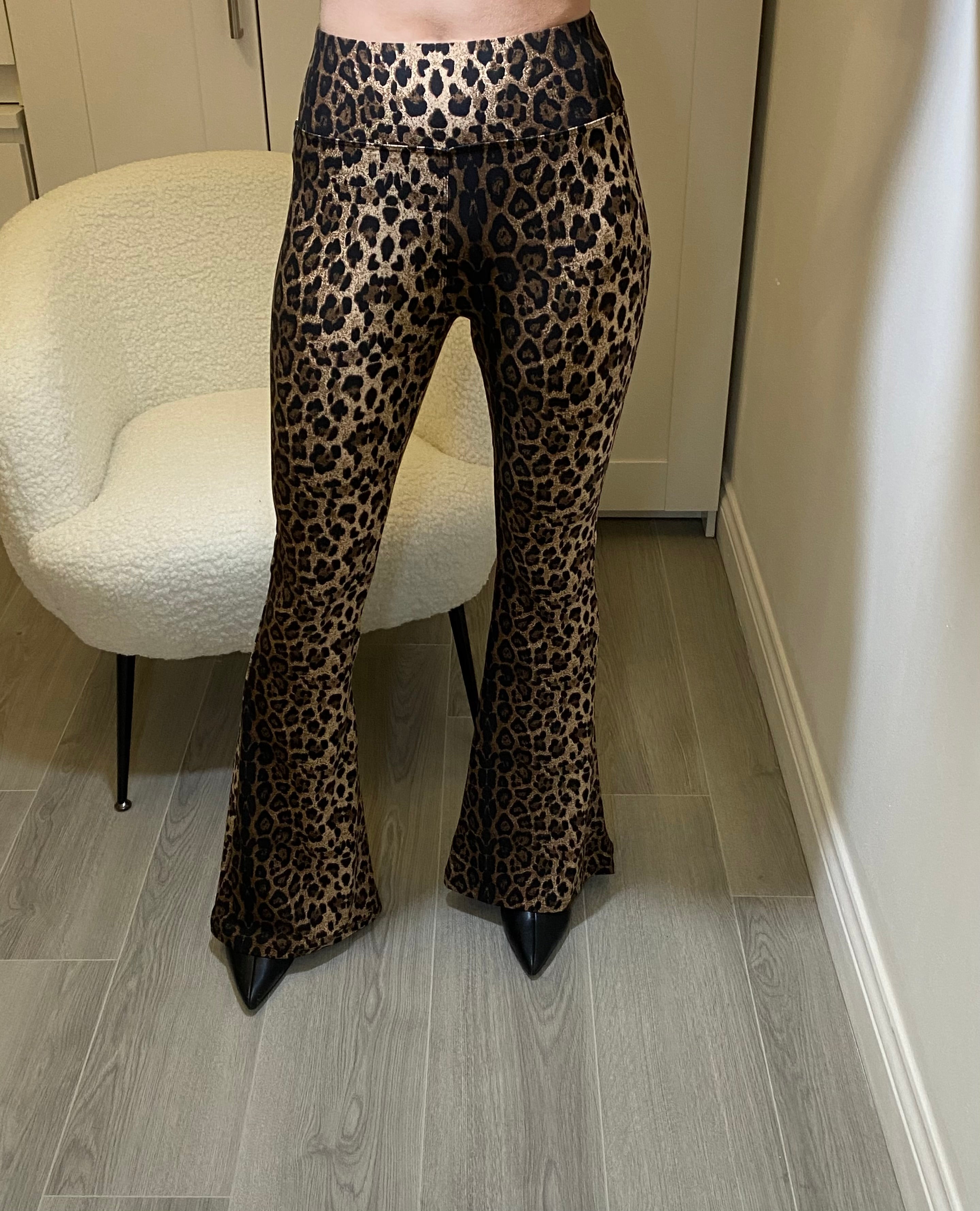 Leopard Print Flared Leggings