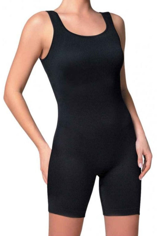 Black Ribbed Jumpsuit