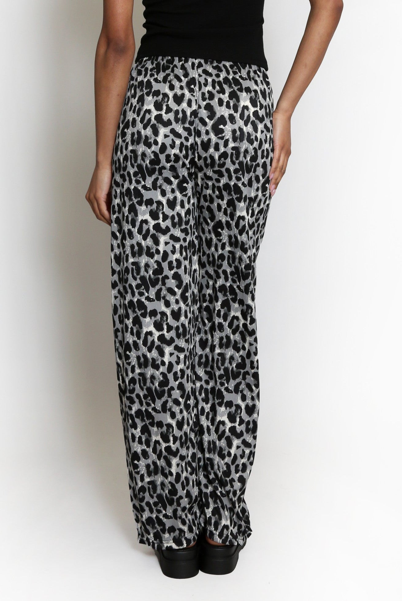 Leopard Print Wide Leg Trousers