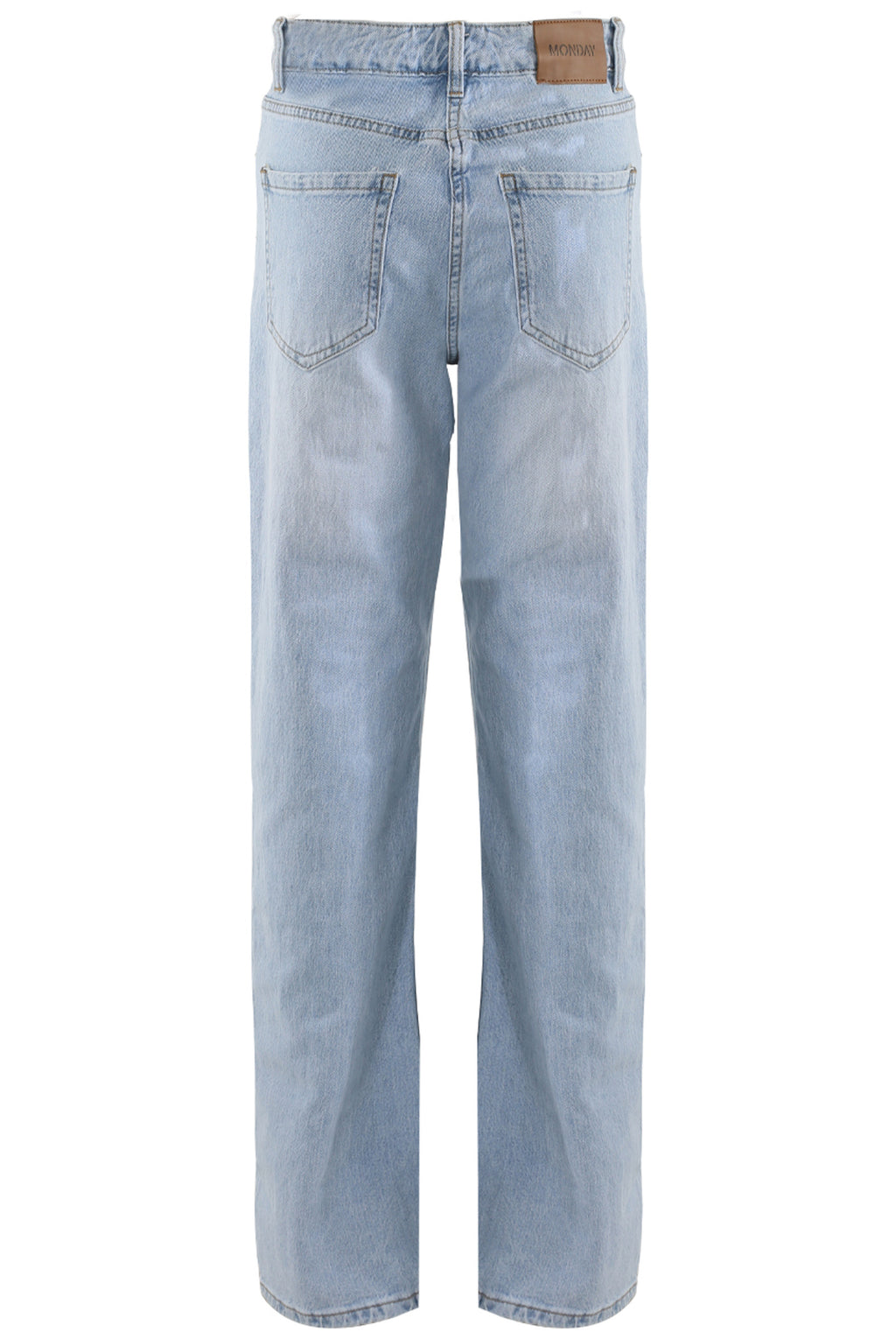 Blue Wash High Waisted Straight Leg Jeans