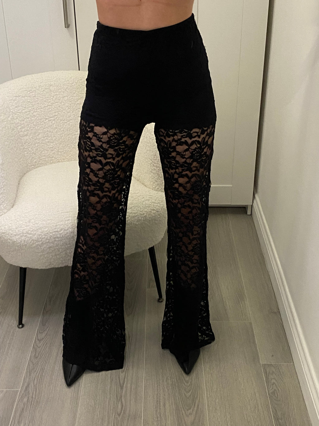 Sheer Floral Lace Trousers