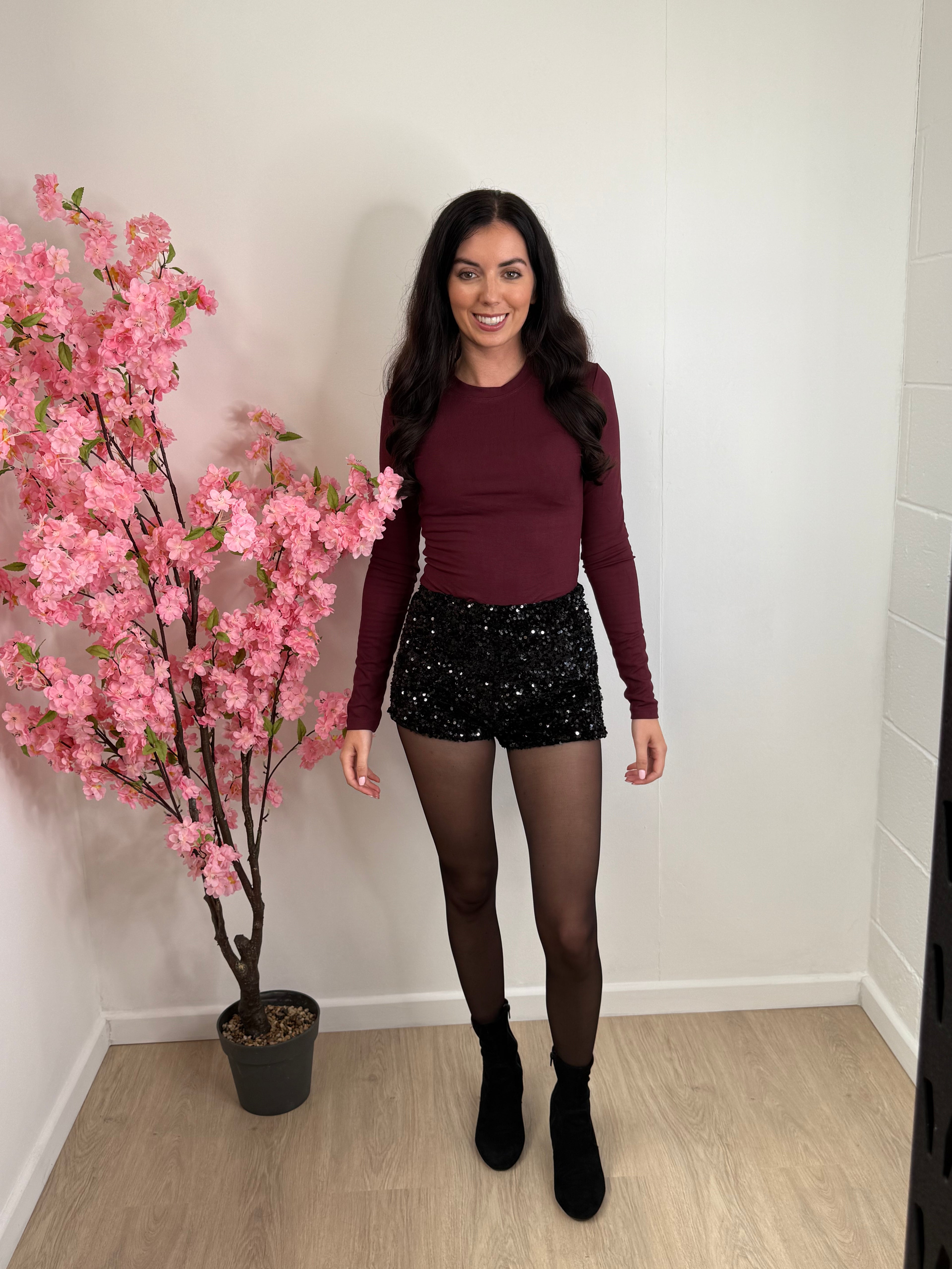 Black Sequin Shorts