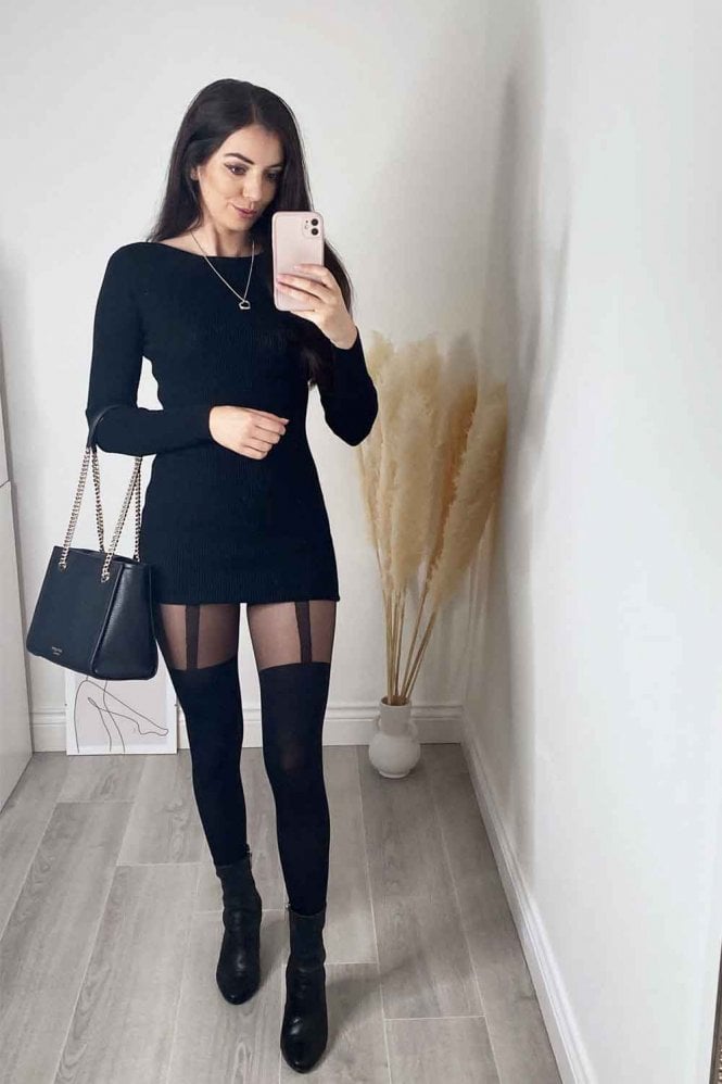 Black Suspender Tights