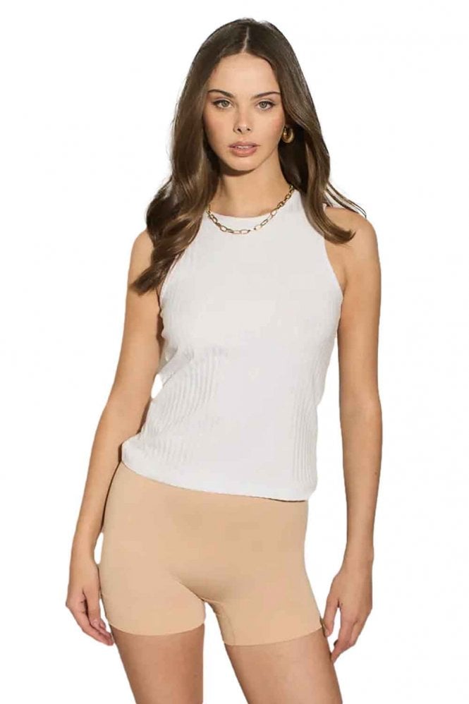 Beige High Waisted Shapewear Safety Shorts